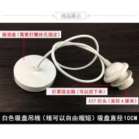 简约餐厅吊灯灯罩外壳创意镂空铁艺壁灯台灯壁灯卧室过道灯具配件 白色带吸盘吊线1米