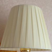 台灯罩卧室床头壁灯罩轻奢折景布艺温馨大气落地灯罩E27锥形灯伞 米黄折布下口22上口14高17cm