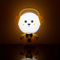 卡通小夜灯儿童睡觉伴睡灯不插电可爱小台灯可充电LED起夜床头灯 萌小兔-黄色