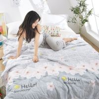 水洗棉空调被夏凉被单人夏季薄被子双人春秋被芯学生宿舍儿童夏被 花满清香 80cm*100cm 午休被