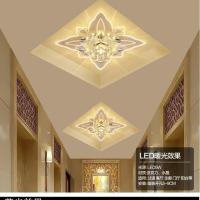 水晶过道灯走廊灯led天花射灯入户灯阳台吊顶筒灯七彩玄关灯孔灯 3w暖光 暗装:太阳花(20*20对角27)