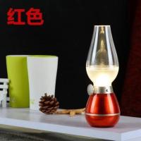 复古吹控灯LED充电煤油灯创意复古小台灯USB充电台灯小夜灯 中国红