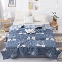 夏天空调被夏凉被夏被双人夏季被子单人学生宿舍薄被子薄款可水洗 小象 70*100[男童随机盖肚被]