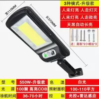 太阳能路灯家用户外灯新农村庭院灯自动充电灯LED 超亮感应照路灯 大号单面100COB[三功能]
