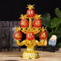 LED水晶旺财菠萝灯供佛莲花招财灯家用供奉插电长明灯财神灯 9盏高22厘米/支(两用)