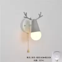 led壁灯卧室壁灯客厅过道走廊灯壁灯卧室背景墙床头灯拉线开关 深灰色 灰色+开关+暖白光