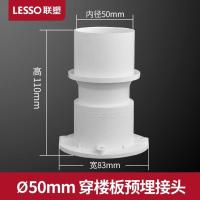 联塑 PVC排水管配件穿楼板预埋接头 50 75 110mm 管道配件管件 50mm预埋接头