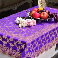 桌布防水防油防烫免洗塑料餐桌垫客厅家用茶几长方形台布桌子盖布 凤凰-紫金 68*68cm桌布尺寸