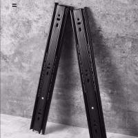 好固抽屉导轨加厚不锈钢轨道阻尼缓冲静音滑轨衣柜橱柜键盘滑道 10寸(25cm)经济防锈黑钢三节轨 无阻尼