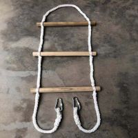 学生软梯绳梯消防逃生梯尼防滑软梯子家用攀爬户外1.5米上下床梯 1.5米圆木上下铺梯子送挂钩