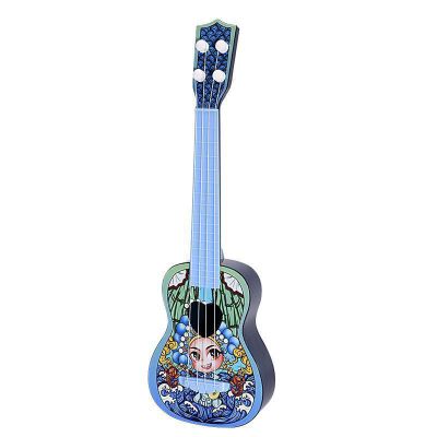 儿童尤克里里初学者可弹奏小男孩女孩古风小提琴吉他乐器玩具礼物 花青蓝
