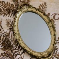 新款个性旅拍婚纱摄影道具欧式复古挂镜相框外景拍摄道具拍摄摆件 欧式复古镜直径36 宽22