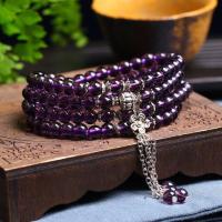 厂家直销石榴石色108颗多圈韩版手链女款 水晶手串饰品 紫水晶多圈