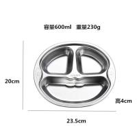 304不锈钢儿童餐盘分格餐盘加厚快餐盘加深餐盘 幼儿园餐盘餐具 无赠品 304儿童20cm圆三格