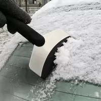 汽车用清雪铲不伤玻璃除冰雪霜铲子刮雪板器冰箱除冰铲工具车用品 黑色不锈钢雪铲