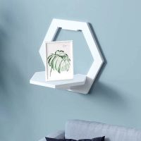 免打孔床头置物架壁挂客厅墙面装饰卧室墙壁挂架挂墙花架墙上隔板 蜂巢/一个装 零甲醛防水防火阻燃(送免打孔配件)