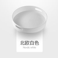 厨房旋转置物架佐料调味品整理架客厅桌面化妆品旋转收纳盒 特大号纯白色单个不可旋转