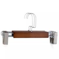 实木裤架裤夹子服装店家用防滑无痕成人木质裤夹儿童裤架子木头 复古镀铬扁钩成人裤架 十个装