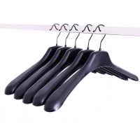 服装店专用塑料成人衣架家用大号无痕防肩角衣撑男女衣架批发 521男款衣架黑色 5个装