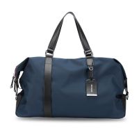 包包男士时尚旅行包男短途行李包手提包旅行袋斜挎包大容量出差包 蓝色