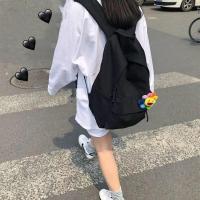 日系简约书包女潮流ins风韩版高中大学生双肩包男Lolita校园背包 白色 不带任何东西单包