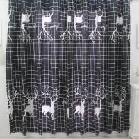 成品窗帘特价清仓卧室宿舍租房短帘小窗帘遮光简约现代免打孔 黑网格 1米宽*2.2米高[夹子款]1片