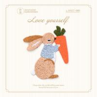 可爱兔子刺绣贴补丁贴百搭时尚衣服贴手账本手机壳贴熨烫线缝布贴 萝卜兔(熨烫款)