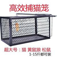 捕猫笼老鼠笼捕捕松鼠笼家用笼笼子特大号捕猫笼笼[7月15日发完] 超大号45*21*21cm