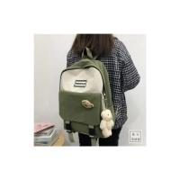 茶话会韩版ins风日系原宿可爱少女学生背包森系百搭双肩包书包女 腮红熊一个没有书包