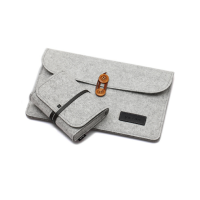 适用苹果笔记本电脑包MacBook pro内胆包Air13.3 15.4 16寸保护套 浅灰横款 MacBook Air