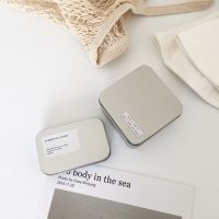 ins风简约英文字母设计饰品收纳盒学生整理小号便携金属首饰盒子 长方形