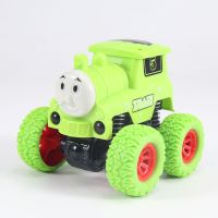 小火车惯性车四驱越野车玩具车轨道儿童益智模型车避震抗耐摔特技 小火车/越野车-绿[6969]