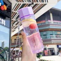 创意潮流太空杯男韩版多边形学生水杯女生防漏塑料杯子便携随手杯 菱彩紫色380ML 单个水杯