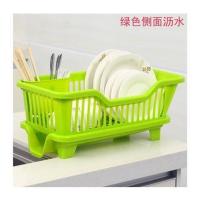 厨房沥水碗架碗筷餐具收纳盒放碗碟滴水碗盘置物架柜角架篮菜蓝子 绿色侧面沥水 中号尺寸44.5x24x19