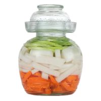 泡菜坛子玻璃加厚酸菜腌菜坛子家用水密封特大号淹四川泡菜咸菜罐 (3斤装不送内盖其它款都送)