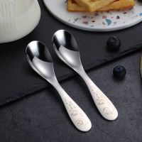 304不锈钢勺子可爱儿童家用吃饭西瓜小勺子叉子套装汤勺汤匙调羹 红帽小勺+猎人小勺