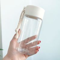 创意小清新水杯女学生带吸管塑料杯可爱咖啡杯高颜值便携双饮杯子 塑料直饮杯400ml-纯色 单杯子(送贴纸)