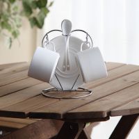 欧式金边小奢华精致陶瓷咖啡杯碟套装 花茶创意简约家用送勺架子 纯白 2杯2碟2勺送架子