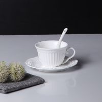 宫廷风咖啡器具欧式浮雕咖啡杯碟套装带架子勺子家用下午茶奶茶杯 宫廷款咖啡杯碟送小勺