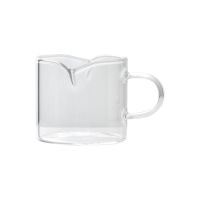 意式浓缩咖啡杯玻璃带刻度萃取杯量杯奶壶果酱酱汁杯出餐杯杯子 耐热玻璃双嘴奶杯(120ml)