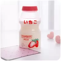 少女心养乐多水杯防摔小仙女随手杯日系便携可爱ins奶茶随身杯子 草莓透明