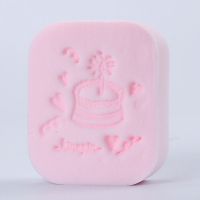 洗脸扑洁面加厚大海绵挂绳款深层清洁去角质控油天然竹炭抗菌海藻 超柔蛋糕图[粉色]1块无盒子