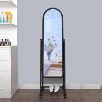 镜子全身镜穿衣镜落地镜家用试衣镜女现代简约壁挂大镜卧室宿舍镜 31x150黑