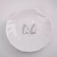 强光天然真珍珠巴洛克异形鎏金包边散珠DIY饰品配件项链耳环吊坠 鱼尾珍珠配件[一颗] 天然巴洛克珍珠