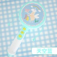 音乐灯光拨浪鼓婴儿手摇铃可咬牙胶早教新生儿0-1岁益智宝宝玩具 小角兽拨浪鼓(蓝色) 送2节7号电池