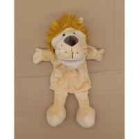 动物手套可张嘴能动娃娃亲子游戏益智毛绒玩具公仔小剧场表演手偶 黄色狮子[可张嘴]