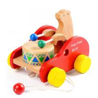 拖拉学步玩具车拉车婴儿童手拉拉绳拉线1-2-3岁一岁宝宝男孩小车 小熊敲鼓车
