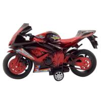 大号仿真汽车模型惯性滑行摩托车套装儿童玩具车男孩宝宝0-3-6岁 红色 大号有坐人