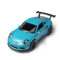 保时捷合金车模仿真赛车汽车模型男孩摆件奔驰GTR大G玩具成品礼物 保时捷911蓝色(礼盒装)