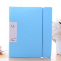 杰仪糖果色A5绑带打孔文件夹2孔装订夹两孔夹A5活页资料插页夹 A5/2孔绑带外壳(浅蓝色)